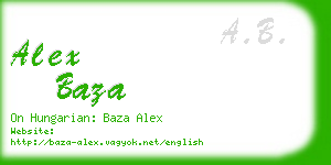 alex baza business card